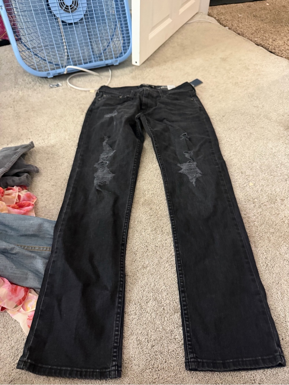 Hollister Black Distressed Straight Men’s Jeans